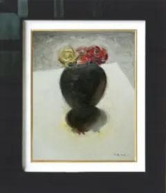 油絵 菅家令子 絵 絵画 インテリア uF6-071002 花 ばら - メルカリ