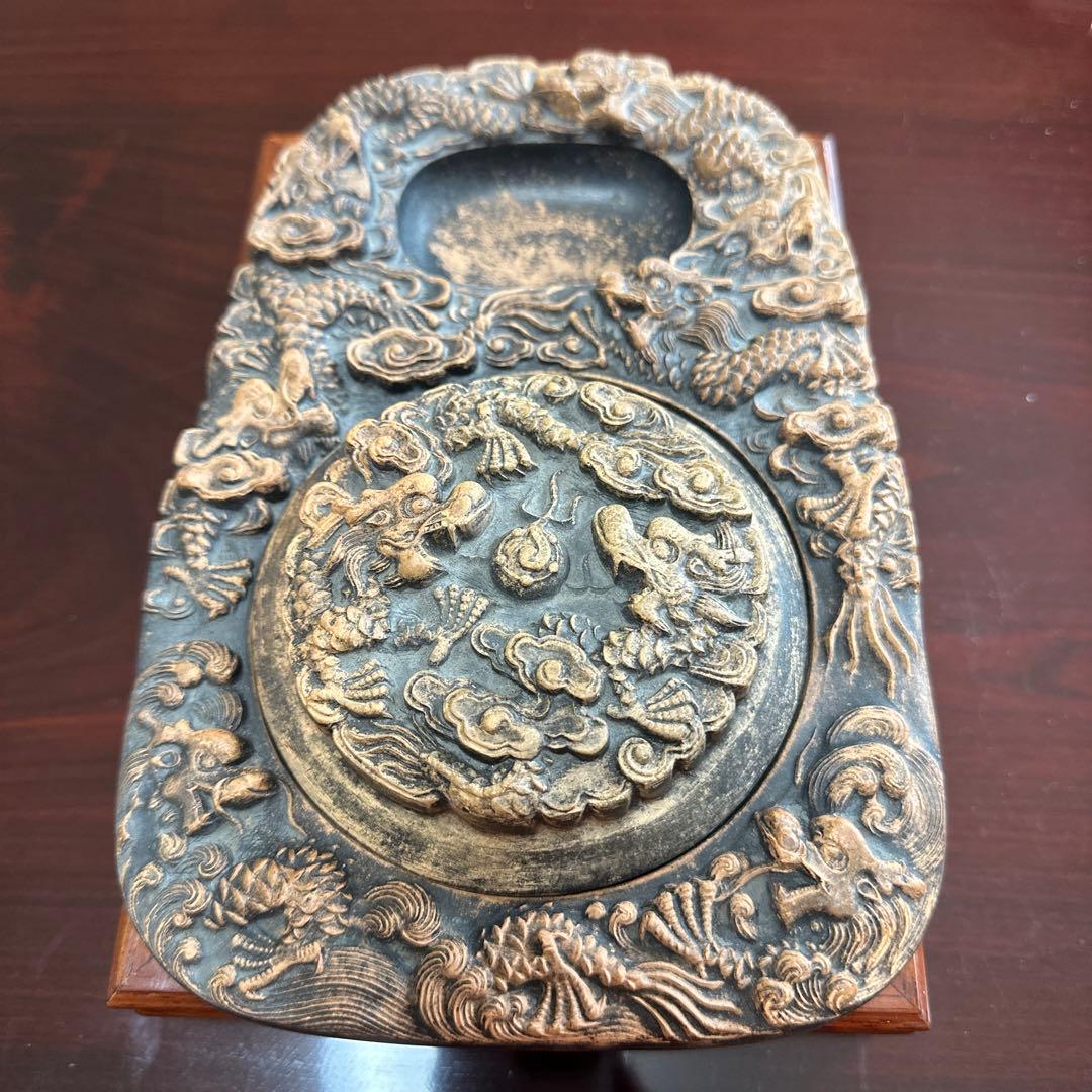 硯　骨董品　書道具　古硯　中国美術　古美術　龍紋 Amazon.co.jp: 書道具 硯 高級 すずり 鳥 梅 桜 松 中国美術 彫刻 骨董