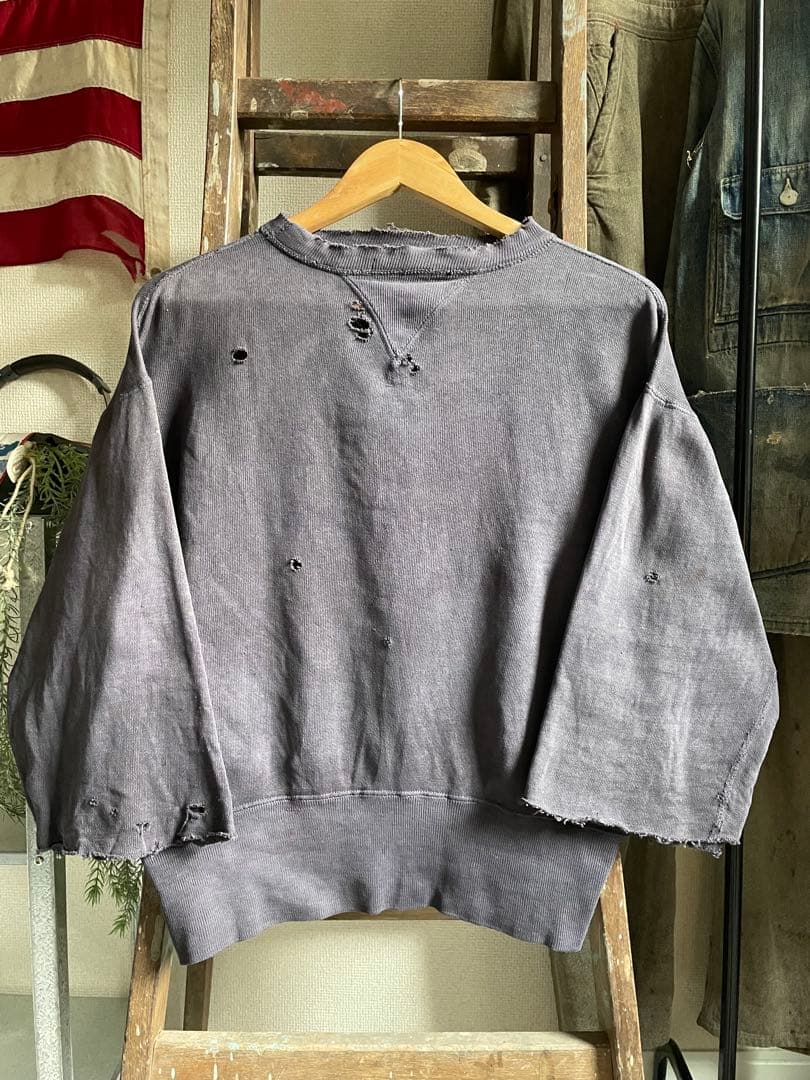 あ*お様 40s 両V ナス紺 スウェット 襤褸 - メルカリ