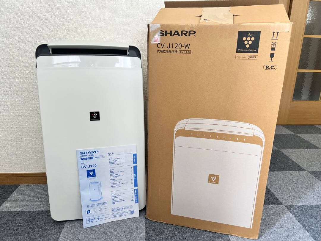 美品　SHARP CV-J120-W 2020年製　空気清浄機 CV-J120-W 衣類乾燥除湿機 ホワイト系 [木造15畳まで /鉄筋30畳まで