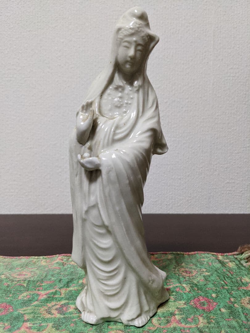 ⭐高橋道八造 珍品！遺品 極めて稀 仏教美術 白磁 観音菩薩立像 仏像