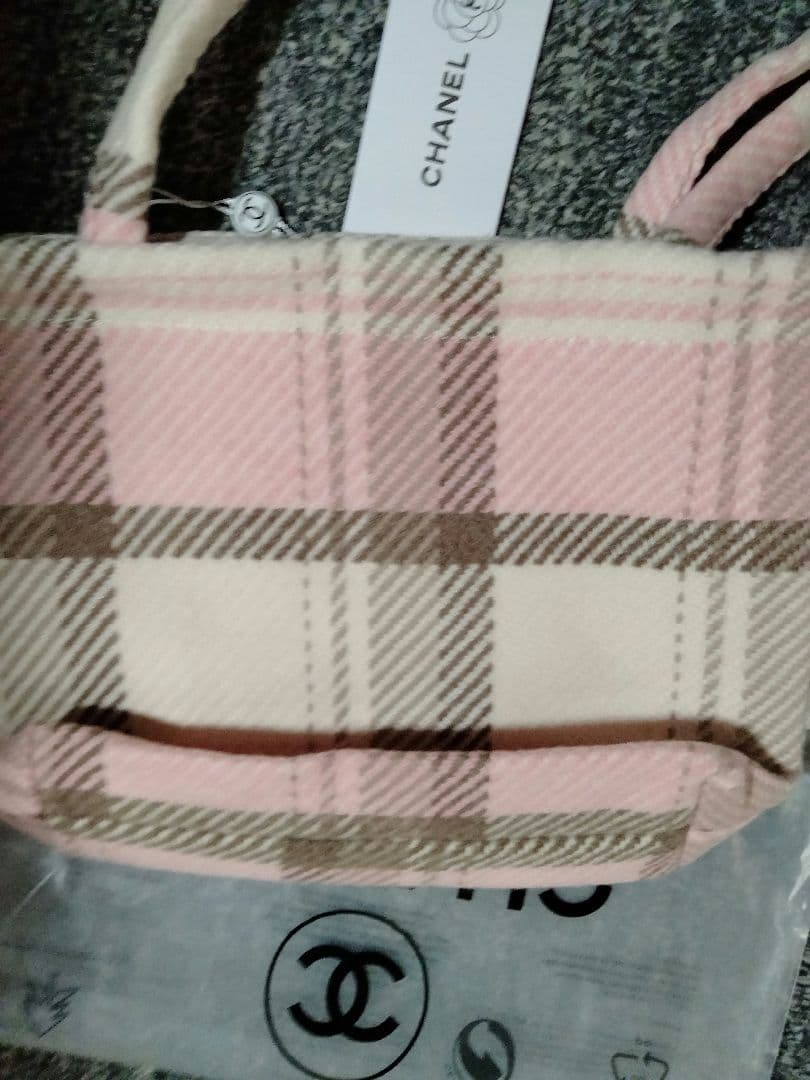 CHANEL ツイード スパンコールパール付きトートバッグ ピンク 未使用