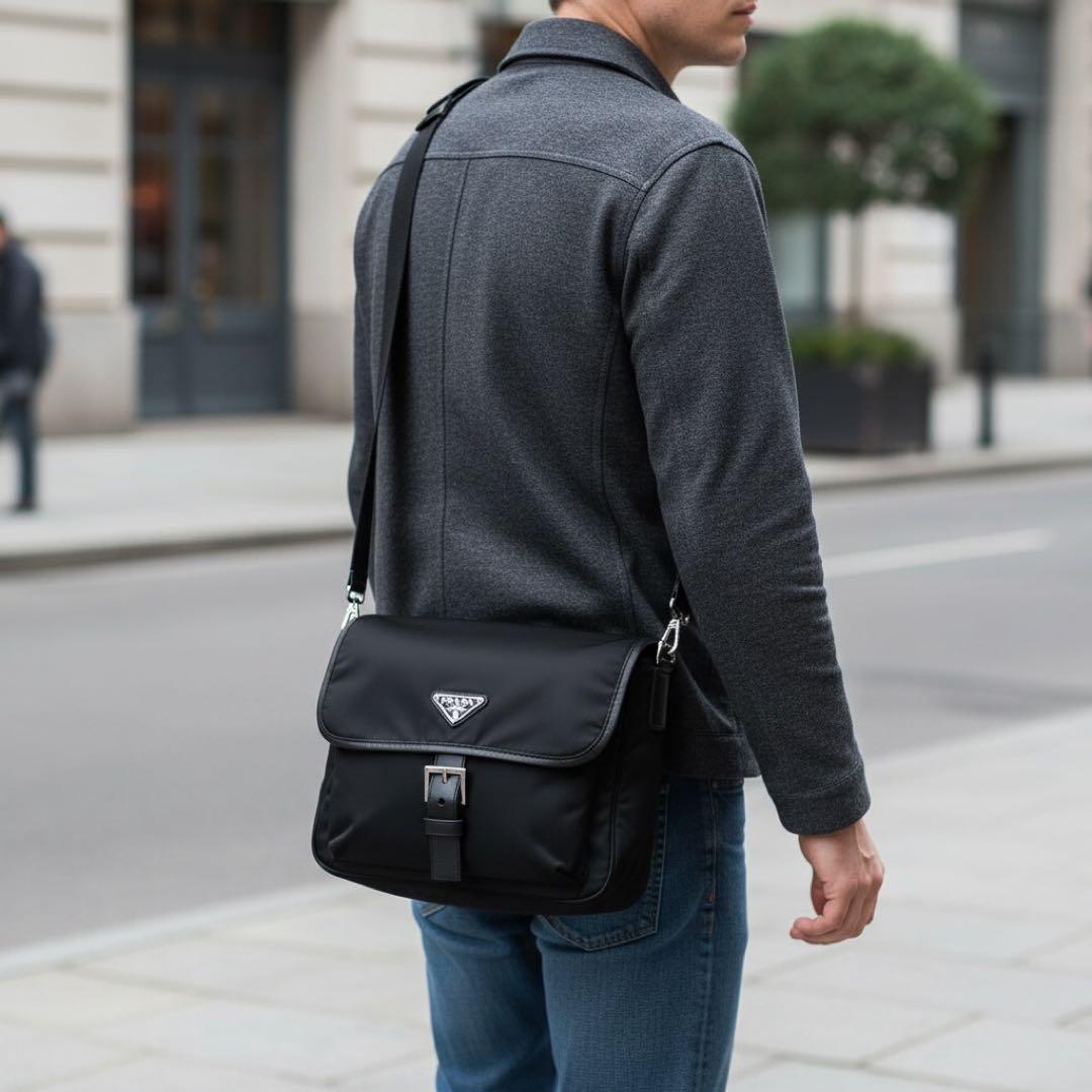 極美品】PRADA プラダ ショルダーバッグ 三角ロゴ ナイロン フラップ