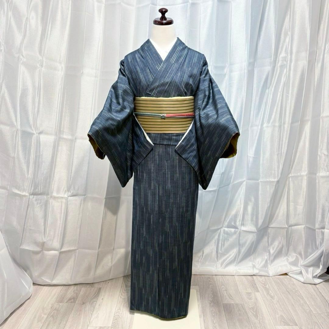 正絹 紬 十日町紬風 小紋 フルセット 着物専門店扱い まるやま フ9988