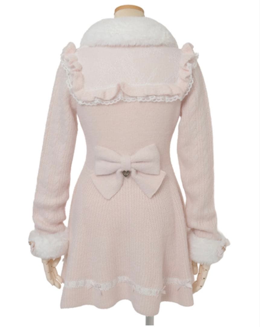 リズリサ ファーカラーぺプラムカーディガンピン - メルカリ