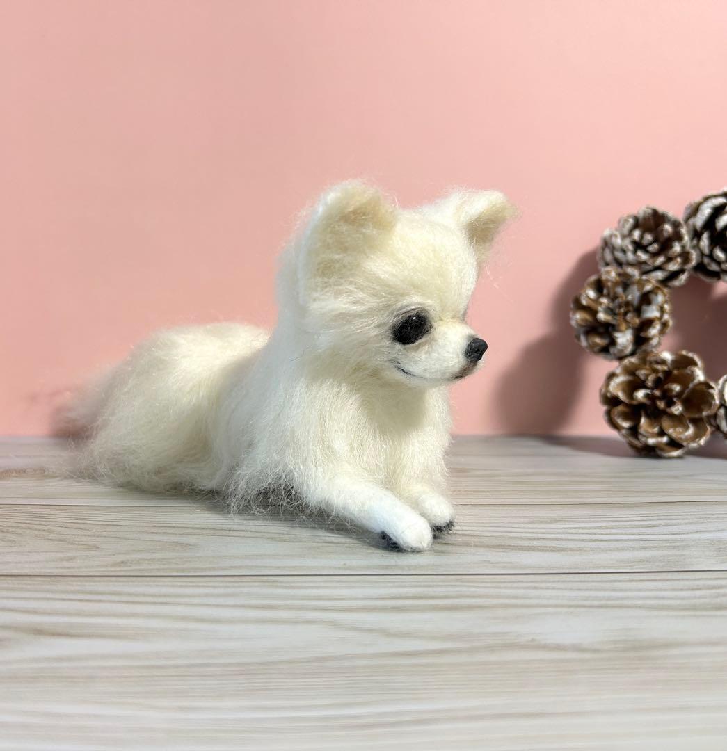 羊毛フェルト　リラックスチワワちゃん　no.17