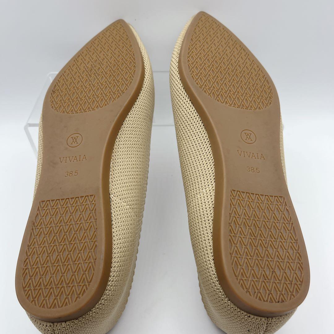着用数回 VIVAIA ビバイア ニットポインテッド フラットパンプス 38.5