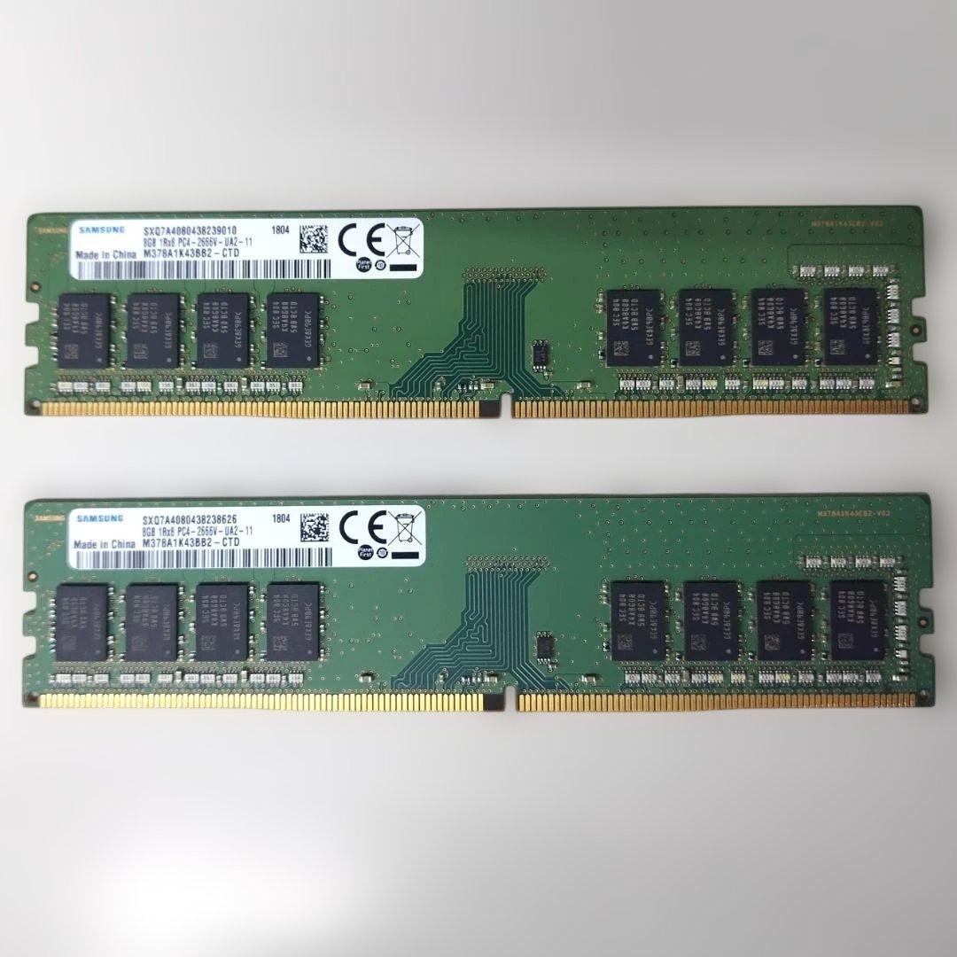 SAMSUNG DDR4 2666MHz 8GB×2枚 16Gb 動作確認済 SAMSUNG DDR4-2666 8GB 2本 16GBセット 正常動作品｜Yahoo!フリマ（旧
