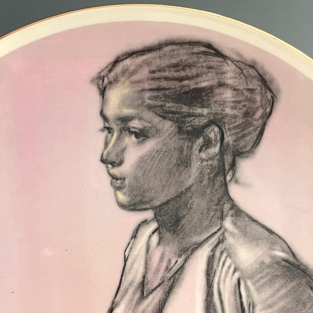 初荷 小磯良平 飾り皿 美人画 女性画 陶器 人物 婦人 Narumi SN21