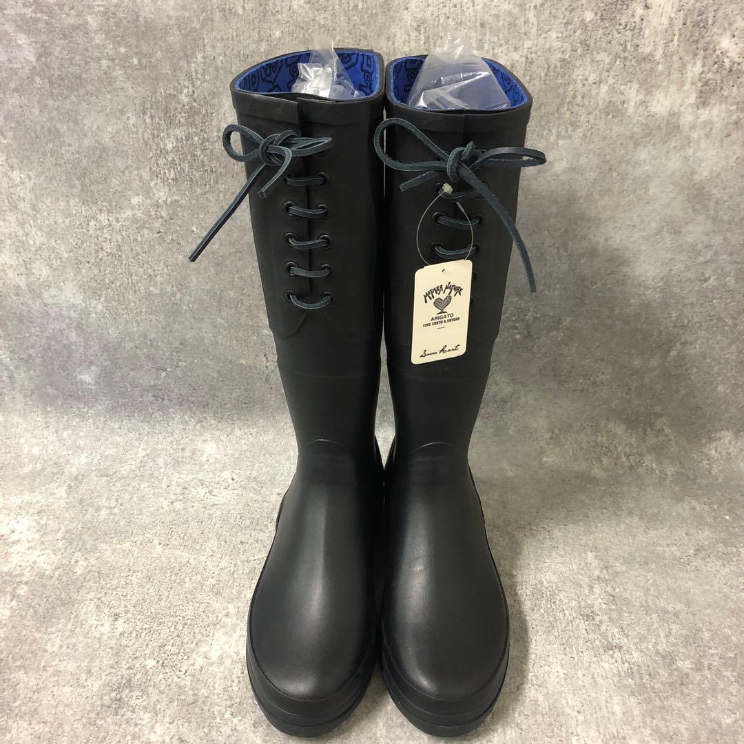 フォロー割□AIGLE BLUEBLUレインブーツ ネイビー ハリランH.R.M