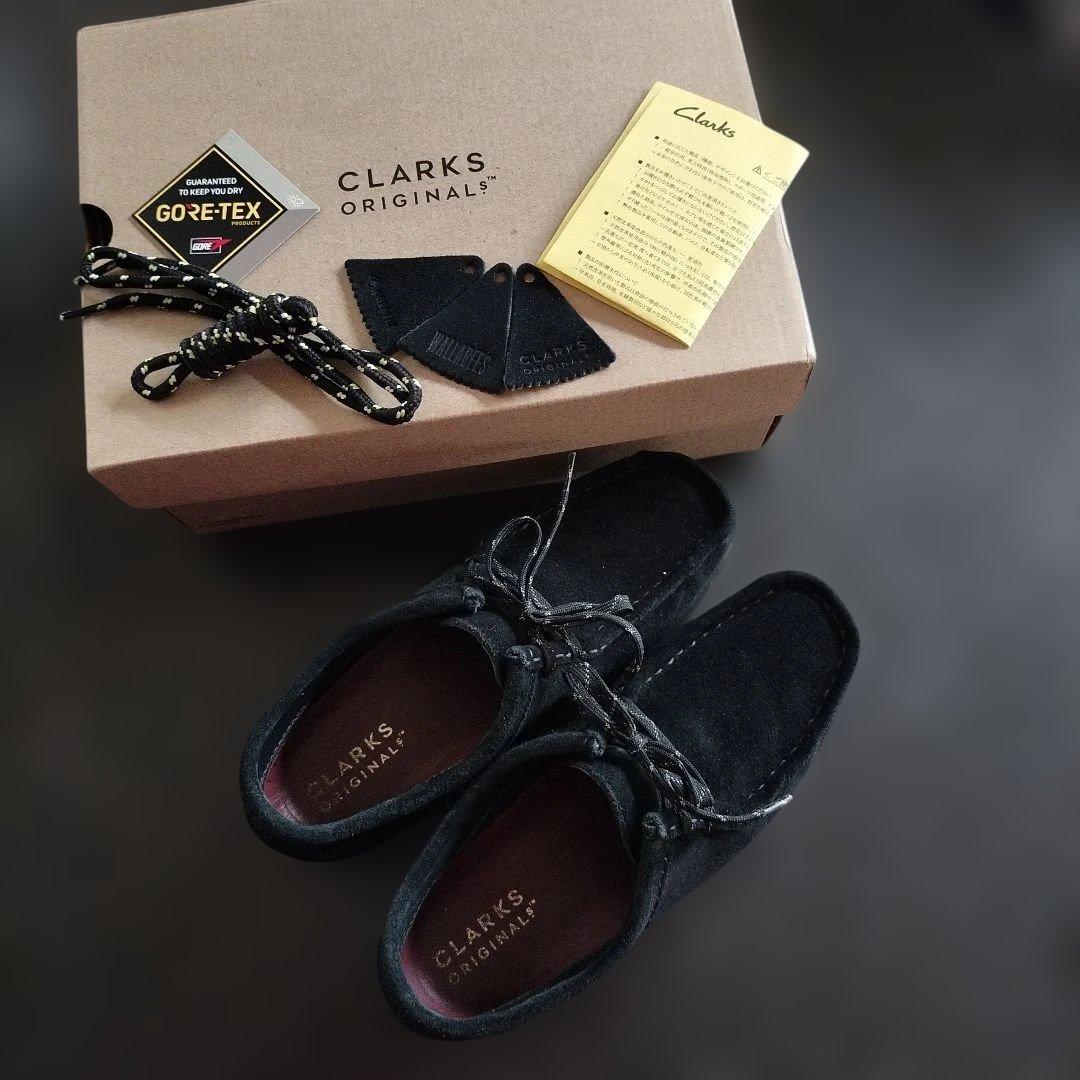 クラークス　ワラビーGORE-TEX Black Sd　５1/2 CLARKS WallabeeGTX Black Sde （クラークス ワラビー GTX-ブラック