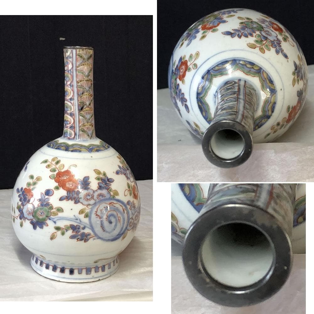 F523 古伊万里 色絵 徳利 高さ19.5cm 花入 一輪挿し - メルカリ