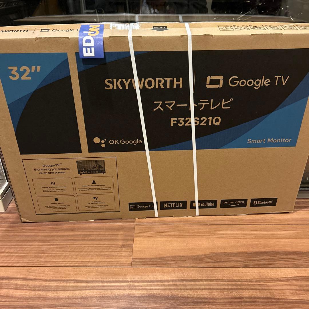 新品未開封　 SKYWORTH 32インチ Google TV F32S21Q チューナーレステレビ ブラック F32S21Q [32V型 /Bluetooth対応