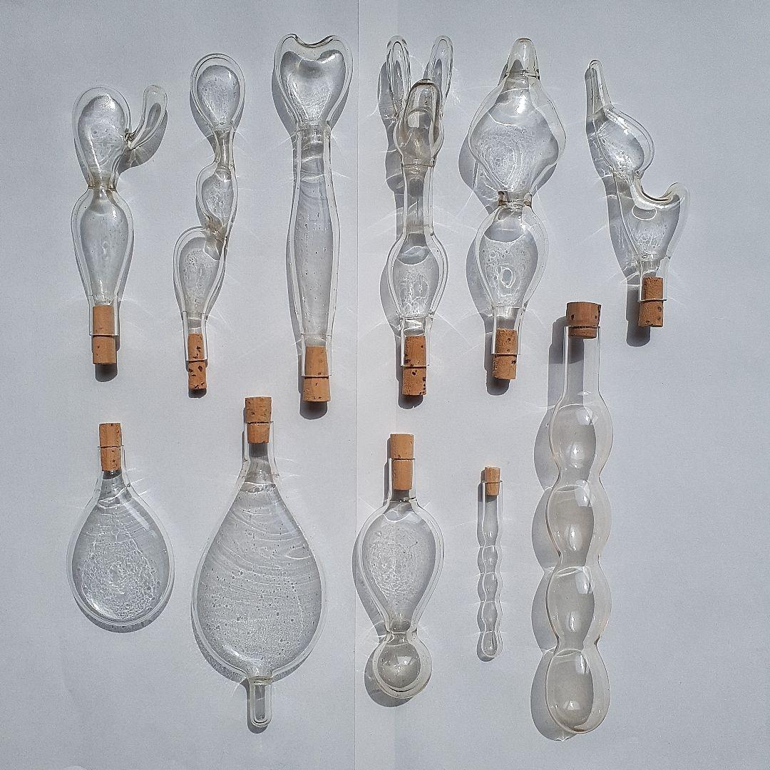 ゴム風船型N アンティーク硝子 昭和レトロ レトロ雑貨 とろとろガラス