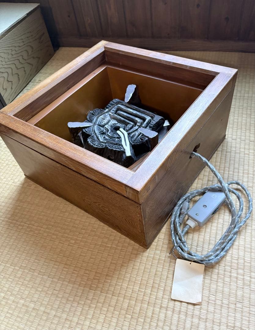 茶道具 電気炉付き 置き炉 銅落とし