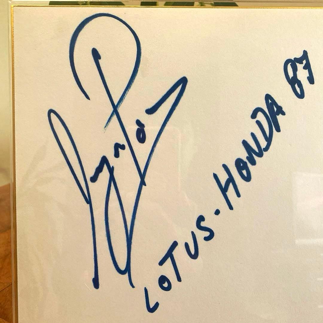 1987年第2期HONDA F1メモリアル アイルトンセナ直筆サイン入額装品