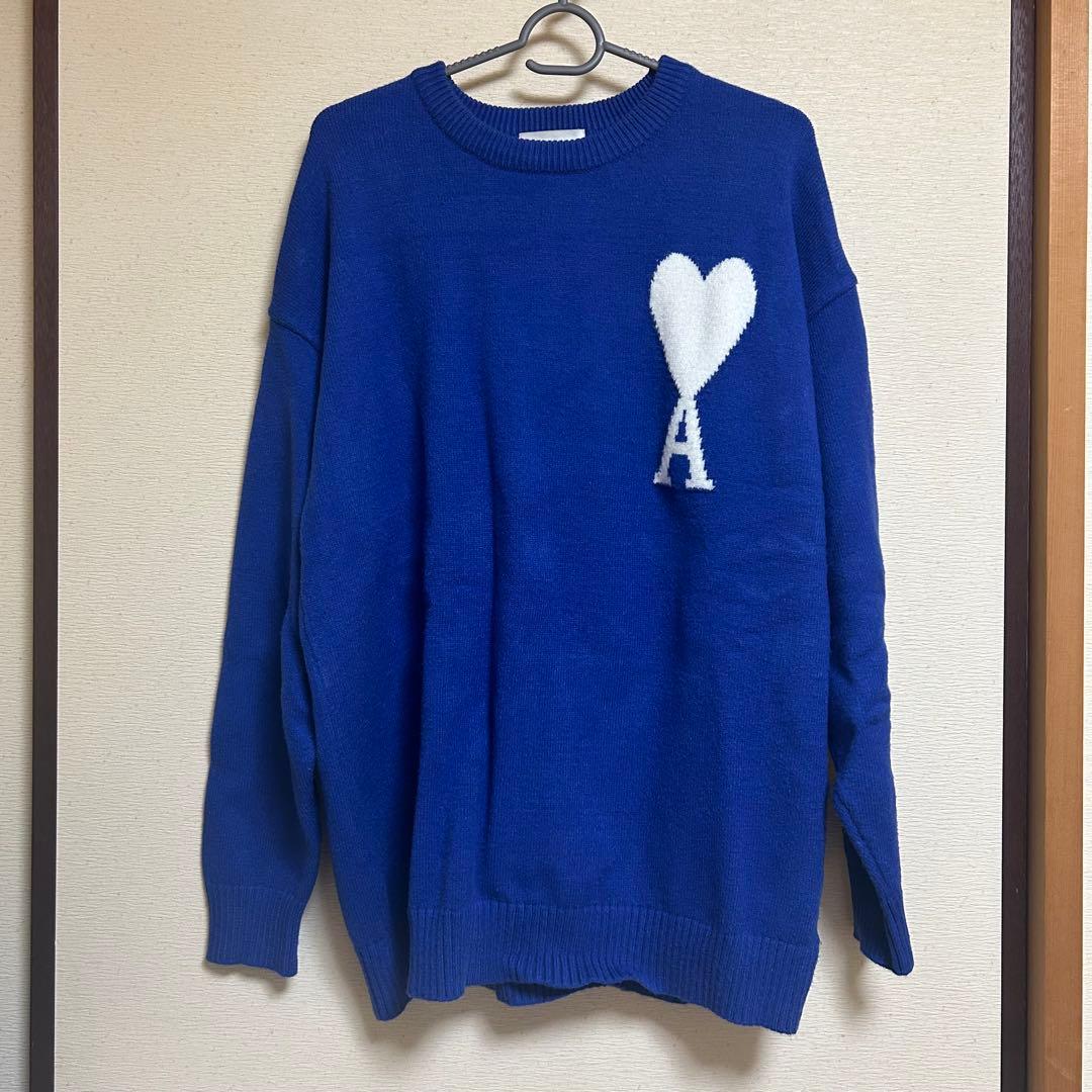 Ami Paris アミパリス ブルー M ニット セーター - メルカリ
