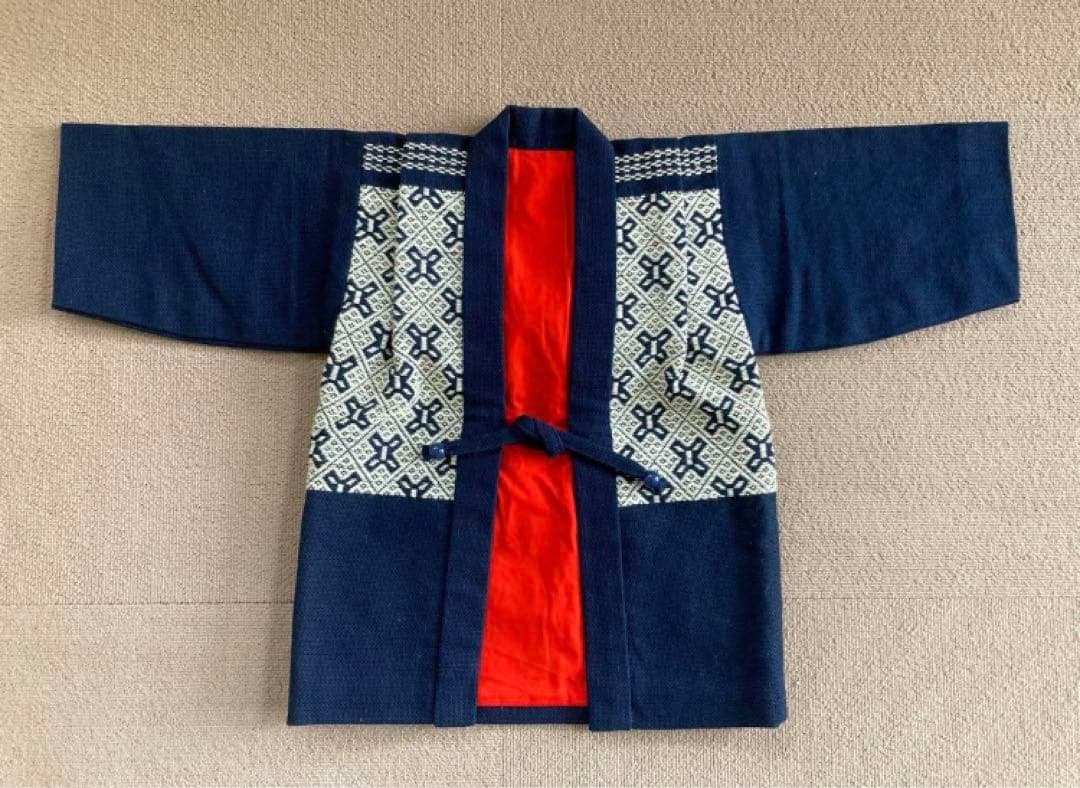 美品　津軽　こぎん刺し　刺し子　はっぴ　半纏　キッズ　子供サイズ 羽織 2026年最新】こぎん刺し半纏の人気アイテム - メルカリ
