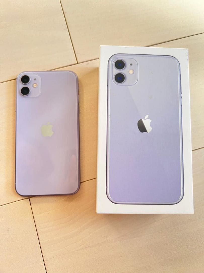 Apple iPhone 11 パープル 本体 箱付き SIMフリー - メルカリ
