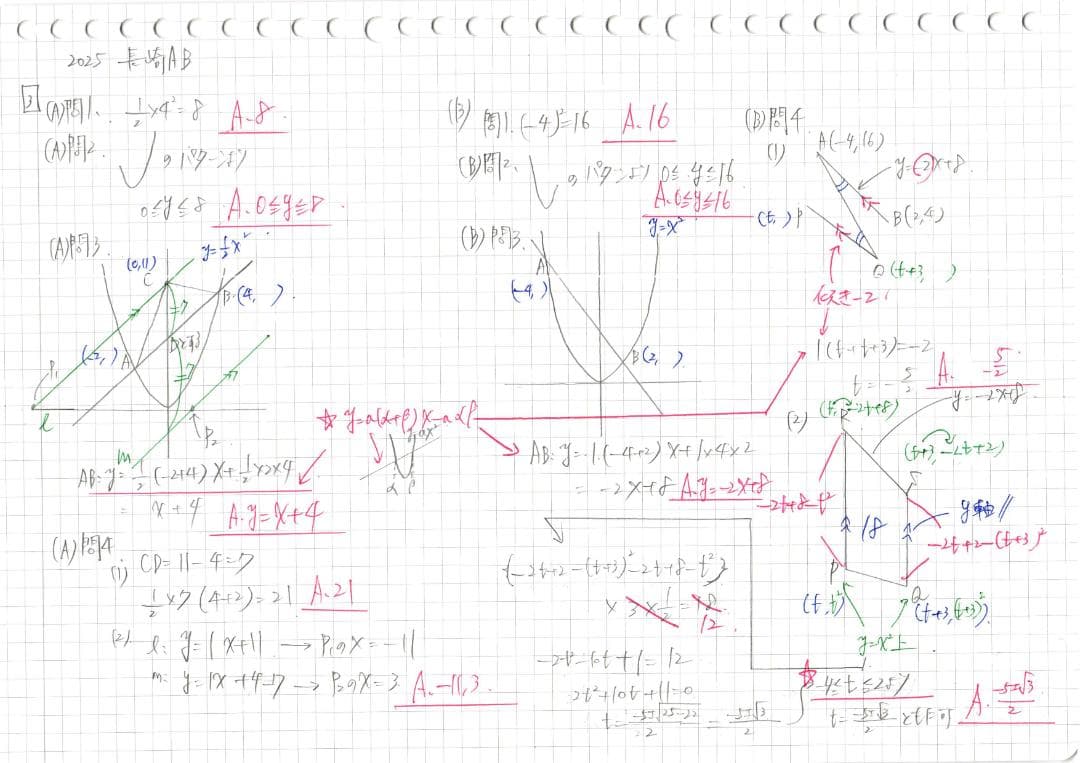 塾講師オリジナル数学解説 全問動画付 長崎 公立高校入試 2022-25 過去