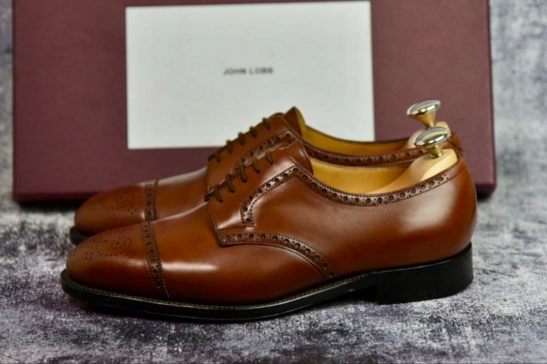 付属品完備　ジョンロブ　ネイダー　5.5EE　チェスナット　8695ラスト