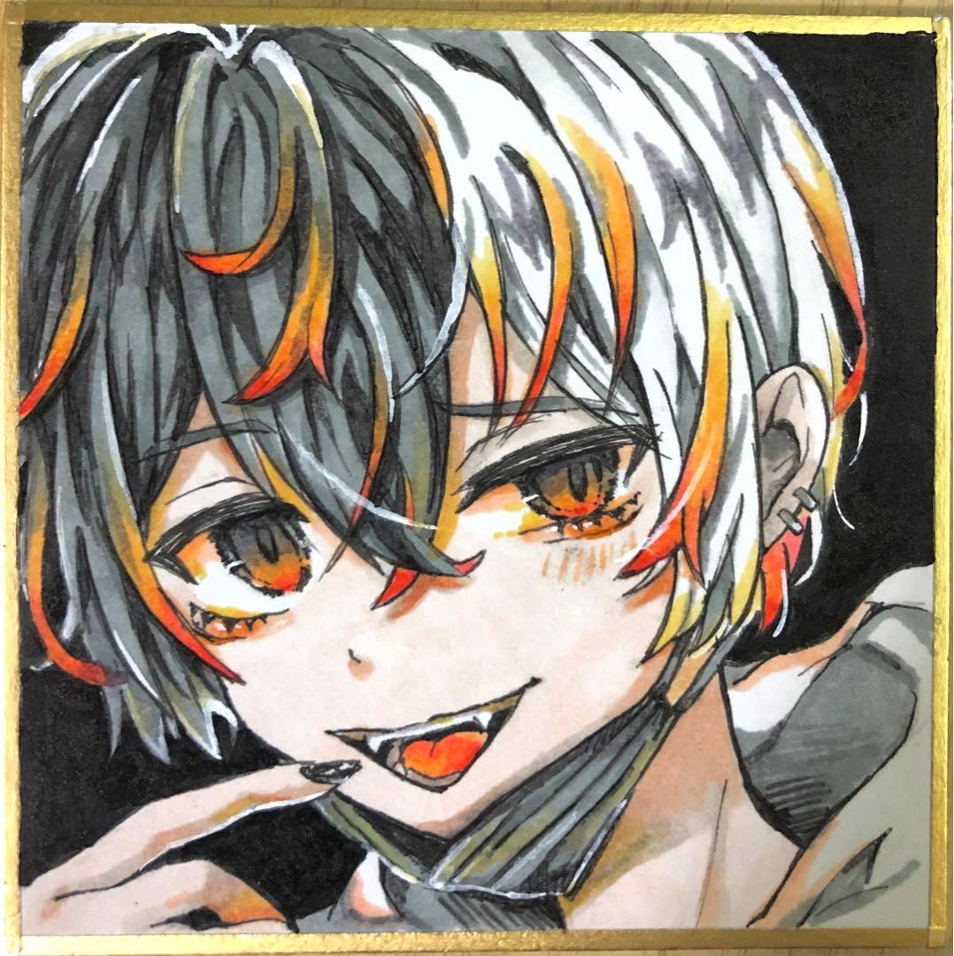 オリジナル イラスト 手描き 豆色紙 イラスト 男の子 アナログ - メルカリ