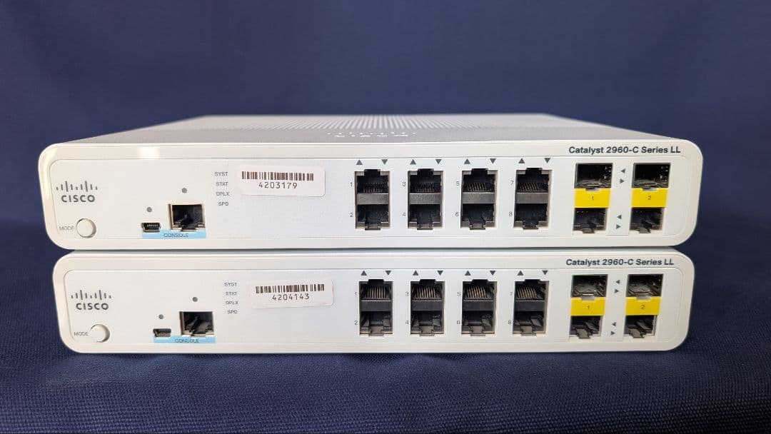 CCNA、CCNP】CISCO C2960 静音タイプ 2台セット