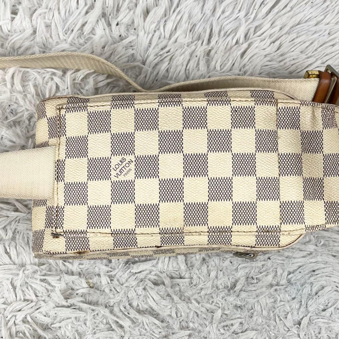 美品 ルイヴィトン PVC ウエストバッグ ダミエ アズール ファスナー 白