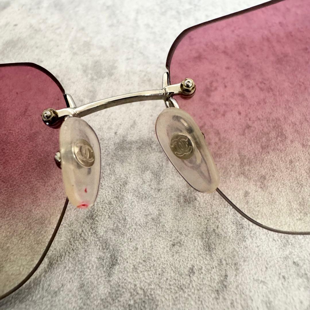 CHANEL シャネル サングラス リムレス ココマーク ラインストーン