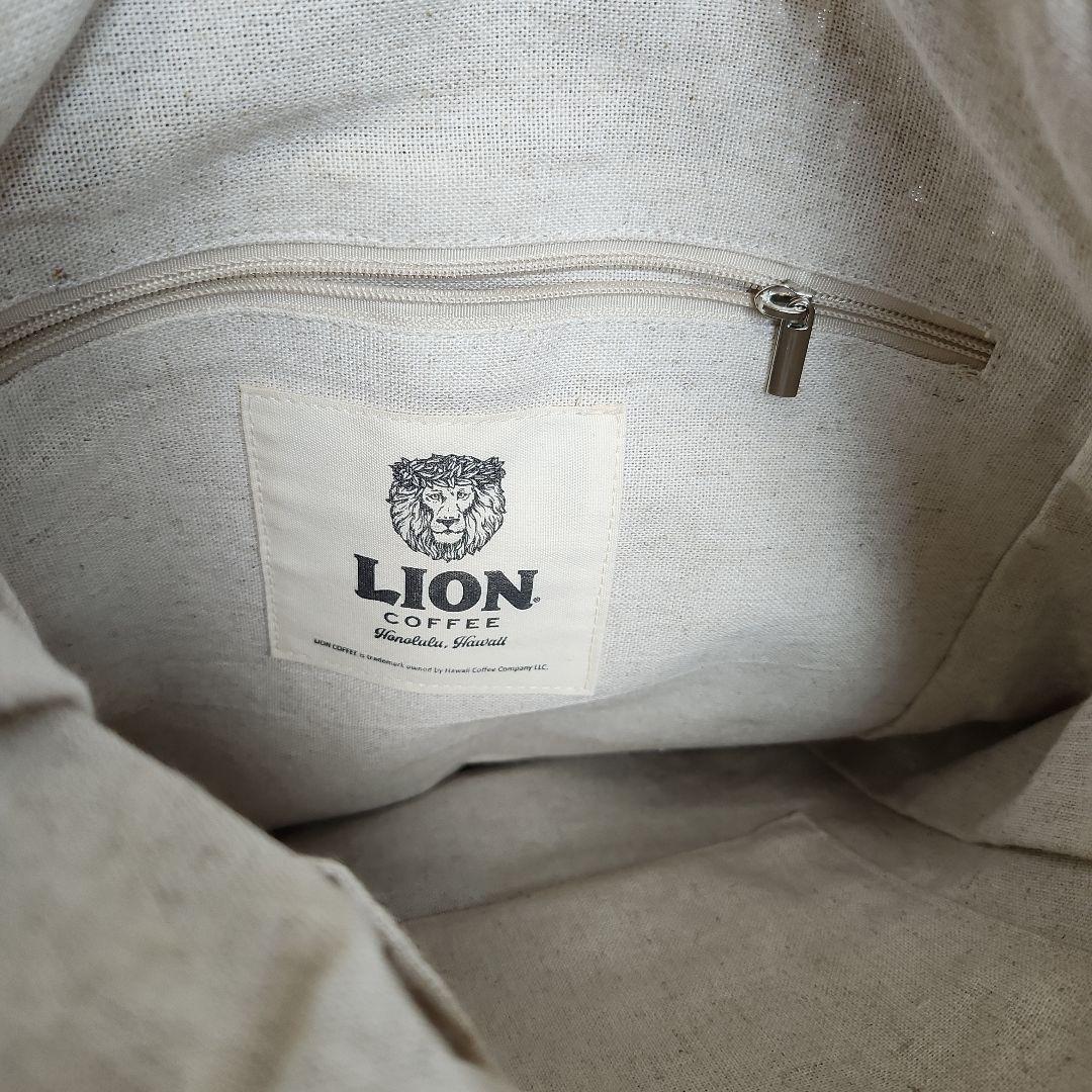 極美品】LION COFFEE ライオン刺繍 トートバッグ カゴ - メルカリ