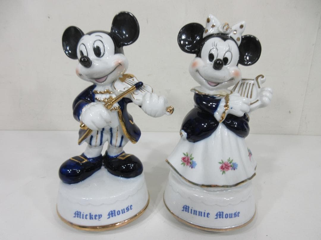 0912X ディズニー ミッキー ミニー オルゴール 置物 2点セット - メルカリ