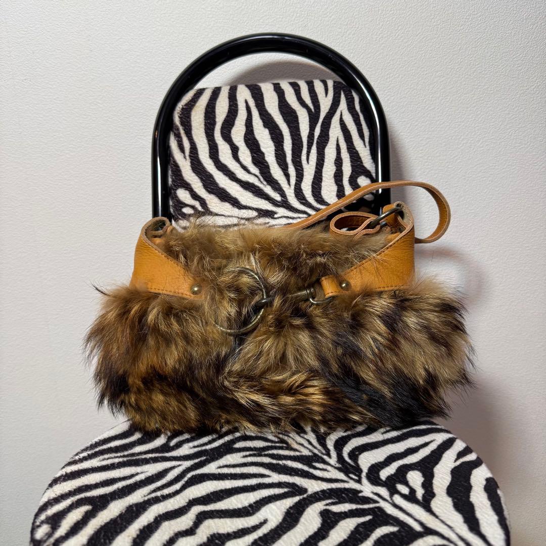 00s archive 本革 ファーバッグ Y2K 平成ギャル リアルレザー - メルカリ