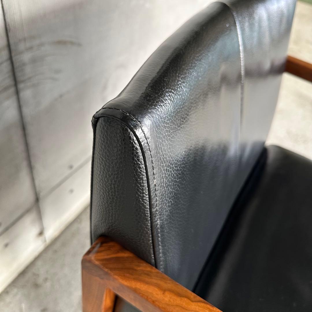 SHIGIYAMA ウォールナット ミッドセンチュリー アームチェア 天然皮革