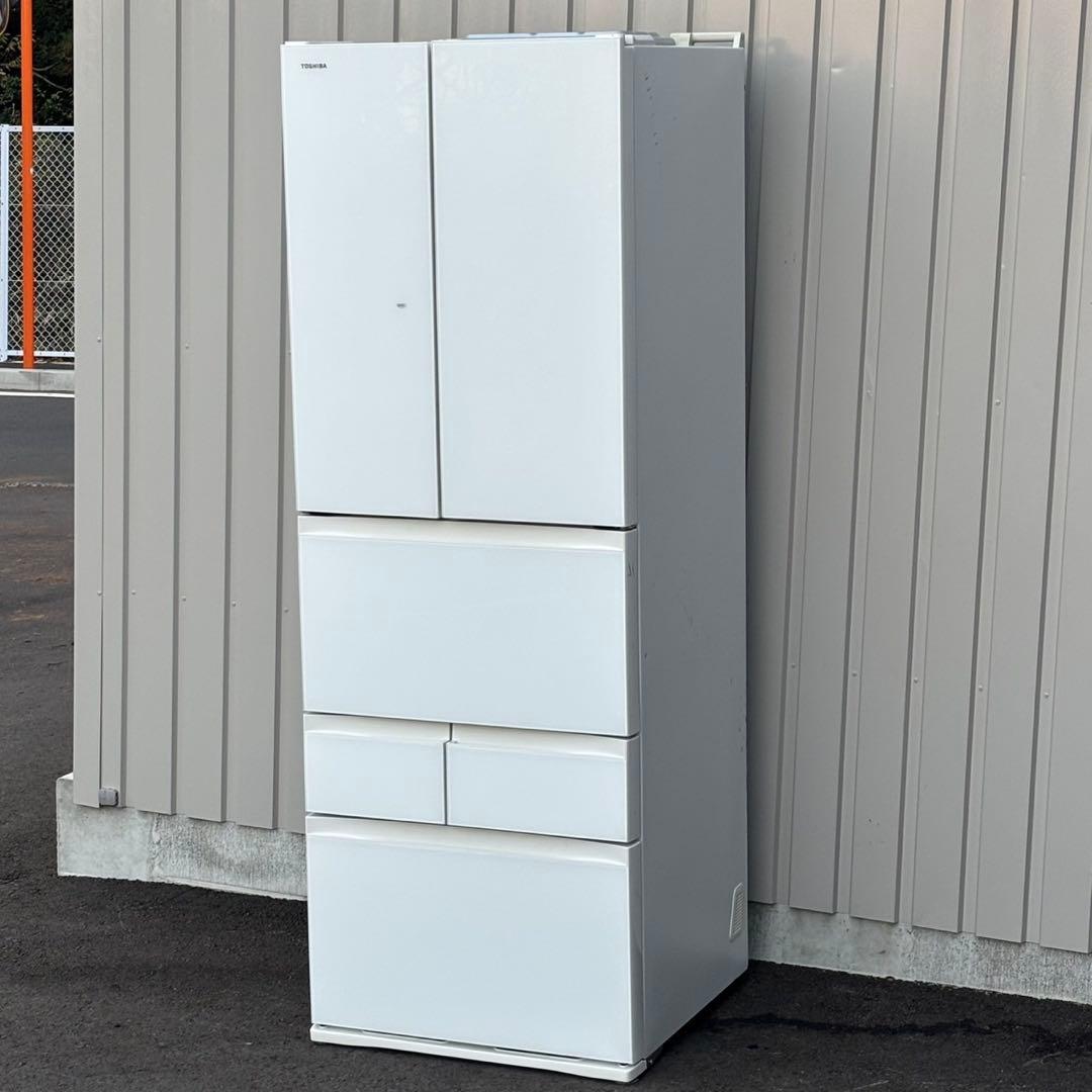 ＊ちゃめ 東芝 462L 6枚ドア 冷蔵庫 GR-P460FD(EW) GR-P460FD-EW 冷蔵庫 VEGETA（ベジータ）FDシリーズ グランホワイト