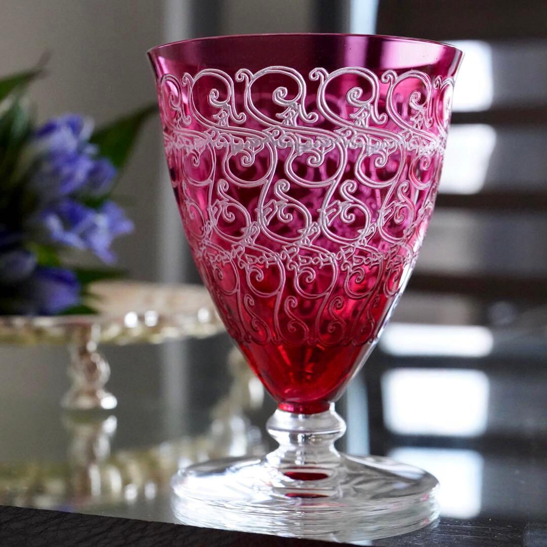 美品☆オールドバカラBACCARAT金赤☆レッド☆シャトーブリアン ワイン