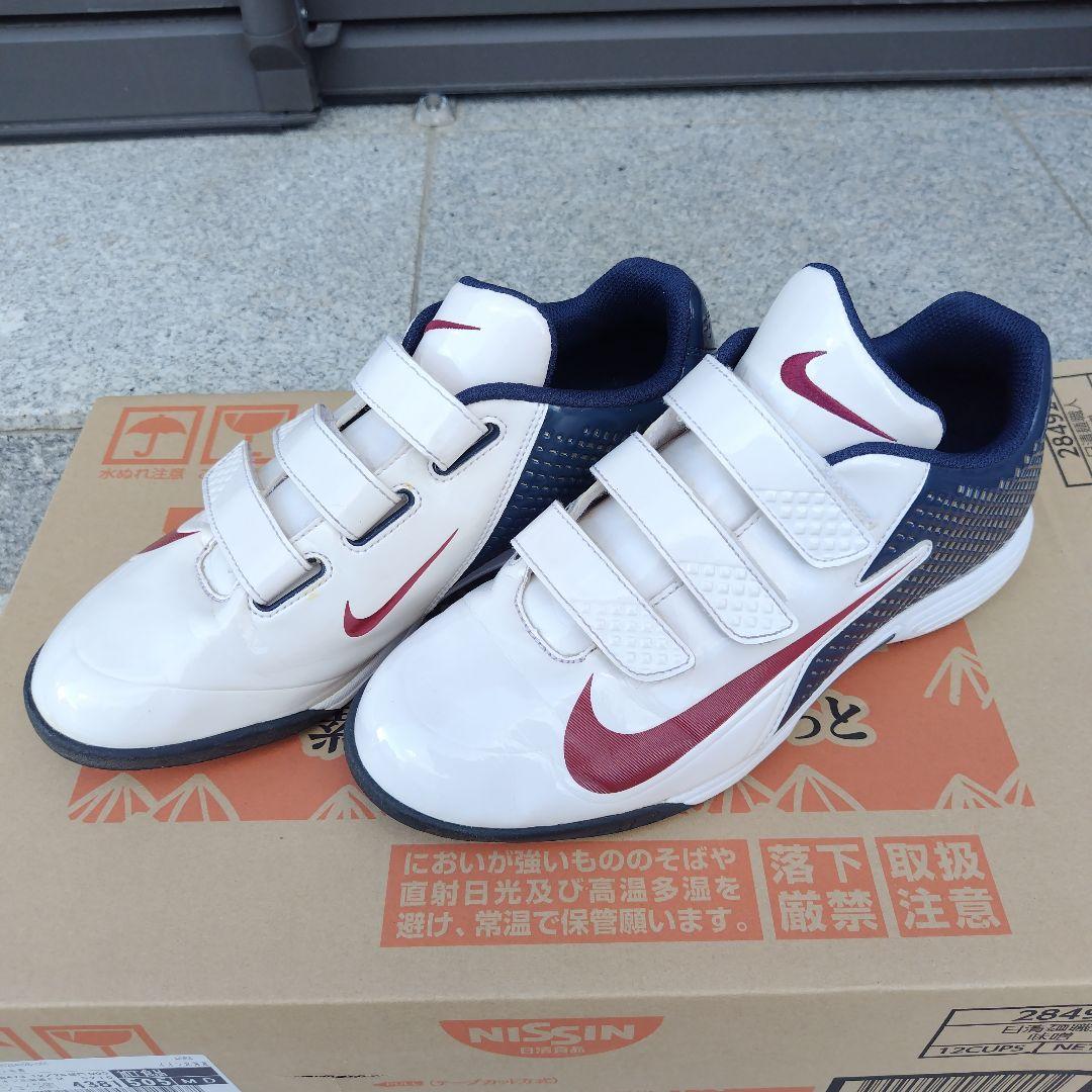 極美品‼️Nike 野球用トレシュー　28.0cm ホワイト/バーガンディ