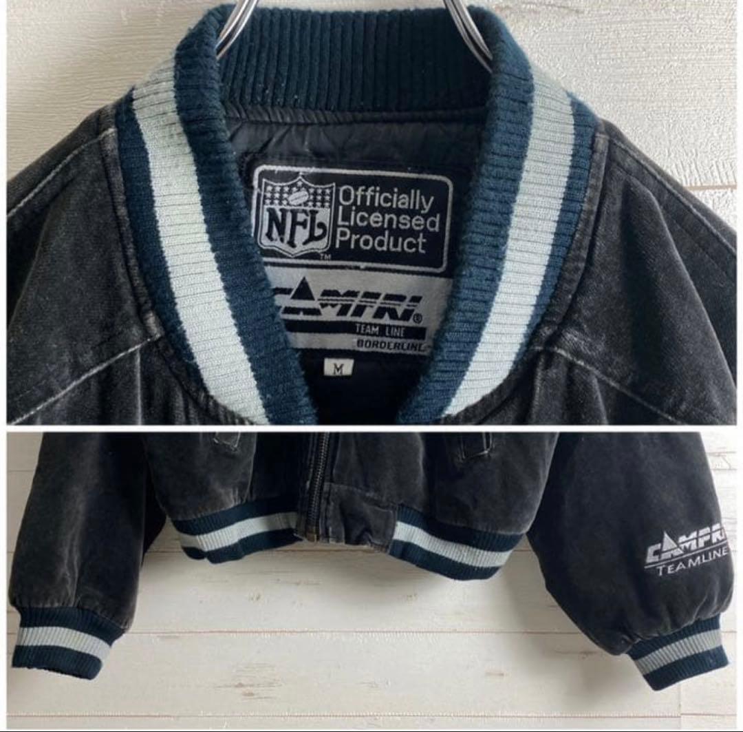 な*き様 《超希少品》NFL レイダース☆ブルゾン　刺繍ロゴ　チームロゴ　ベロア