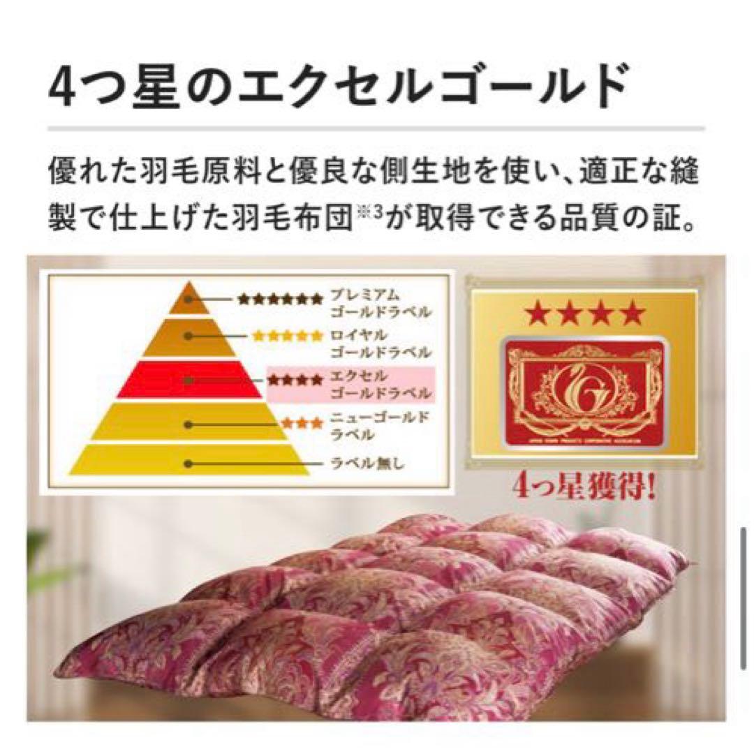 新品未使用品】モリリン エクセルラベル フランス産 羽毛布団 シングル