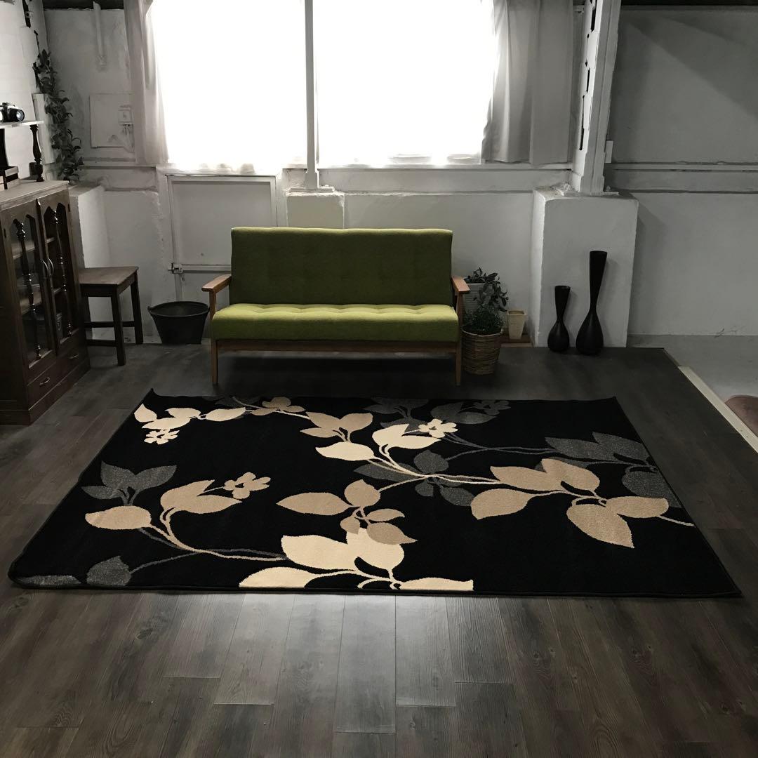 ラグ ラグマット 160x228cm カーペット ブラック ウィルトン織 グラムスタイル ラグ ウィルトン織り 絨毯 おしゃれ 耐久 ホット