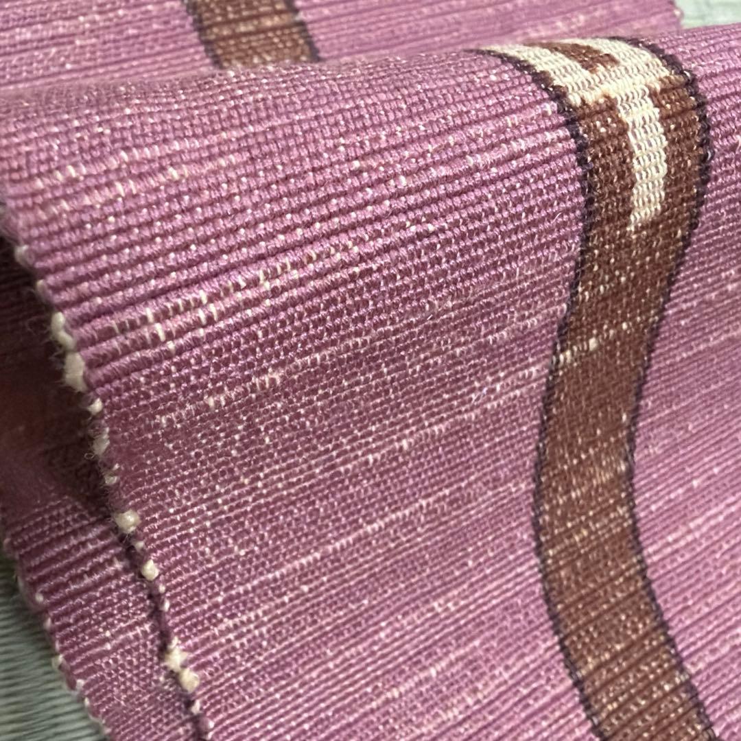 八重山ミンサー半幅帯《くすんだピンク》