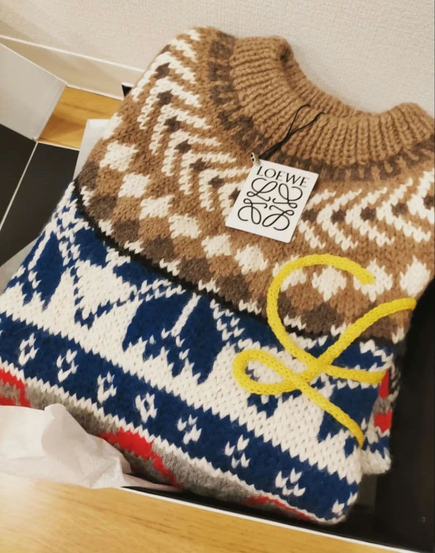 LOEWE ロエベ アルパカ ジャガードセーター LOEWE（ロエベ） 経堂) ノルディック柄 ウール アルパカ セーター