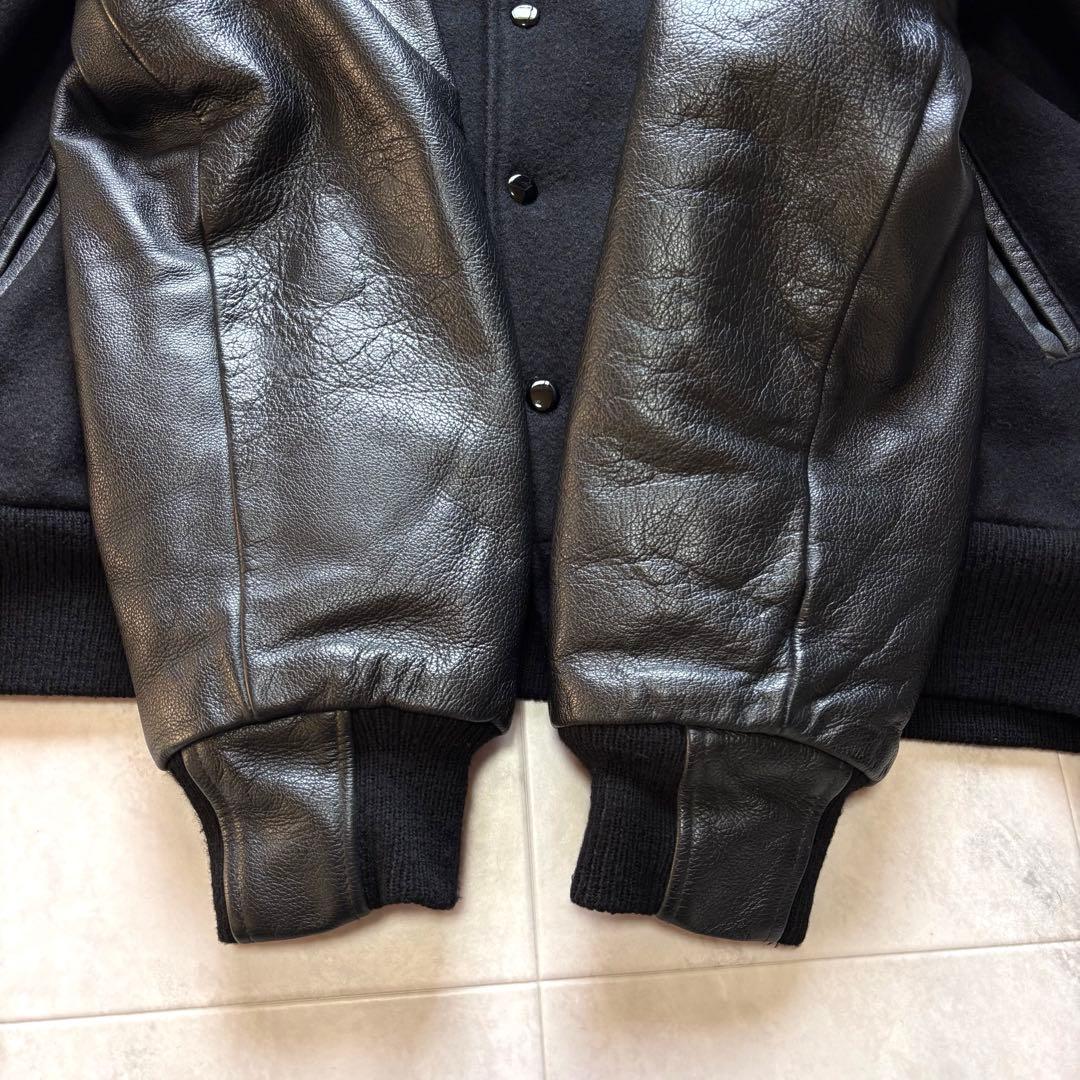 入手困難】ゴールデンベア オールブラック レザースタジャン USA製 短