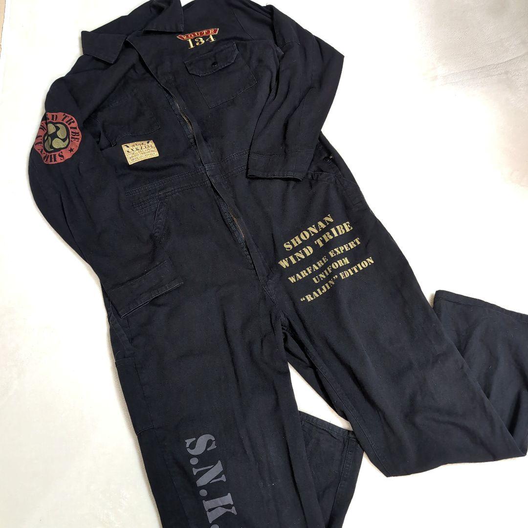 eh32 湘南乃風 オールインワン つなぎ 限定品 黒×金 雷神 メンズLL相当