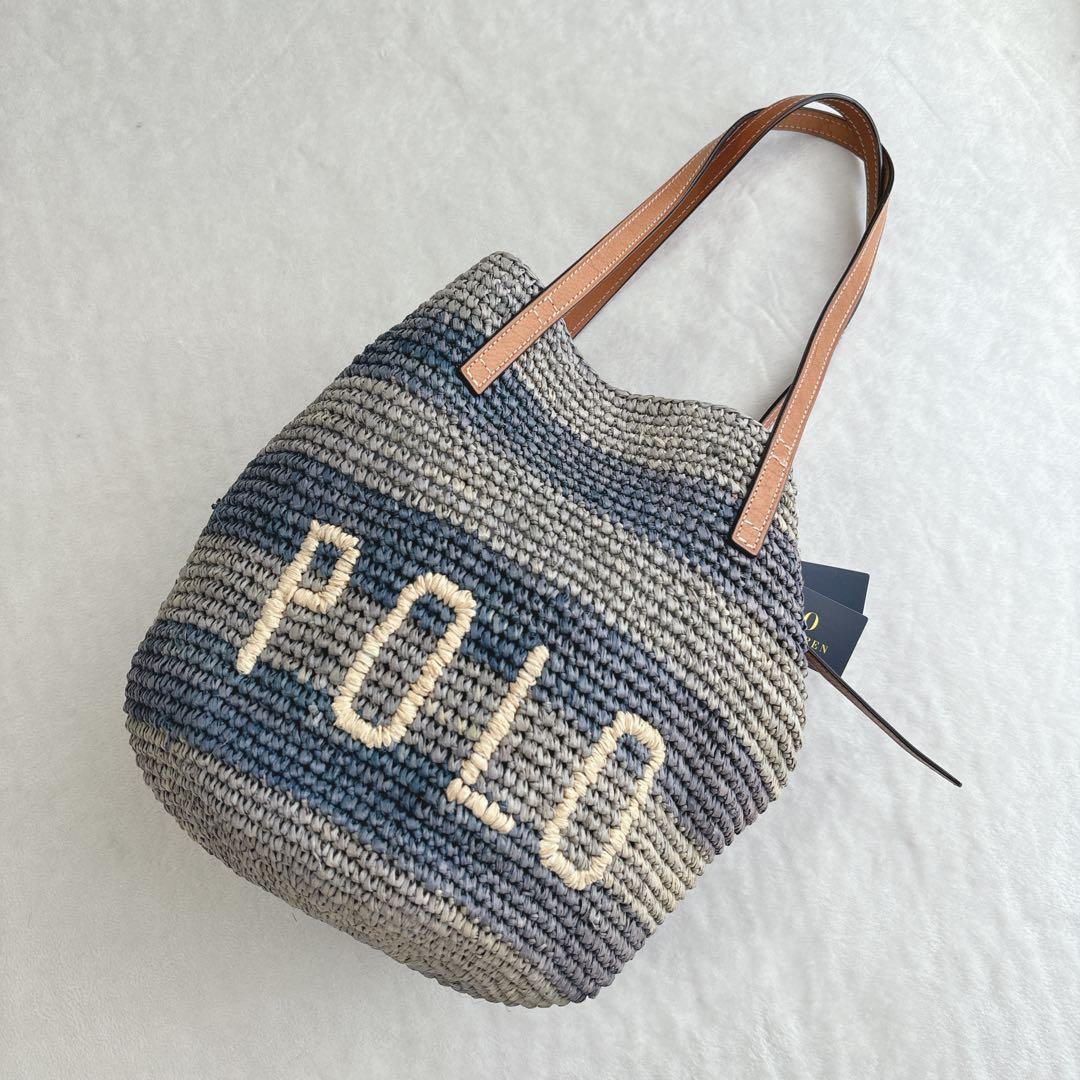 【未使用タグ付き】ポロラルフローレン　かごバッグ　ストロー　デカロゴ　夏 LAUREN RALPH LAUREN（ローレン ラルフローレン） かごバッグ