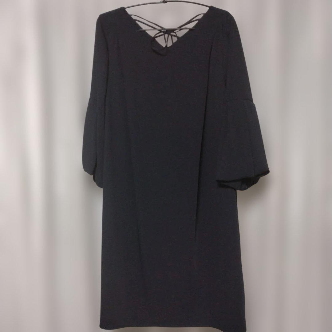 ローズティアラ 七分袖 ワンピース ネイビー サイズ46 - メルカリ