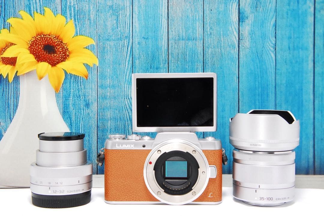 美品 LUMIX DMC-GF7 ブラウン ダブルレンズキット 一眼658回 LUMIX 新品 パナソニック ミラーレス一眼 カメラ DMC-GF7 ダブルズーム