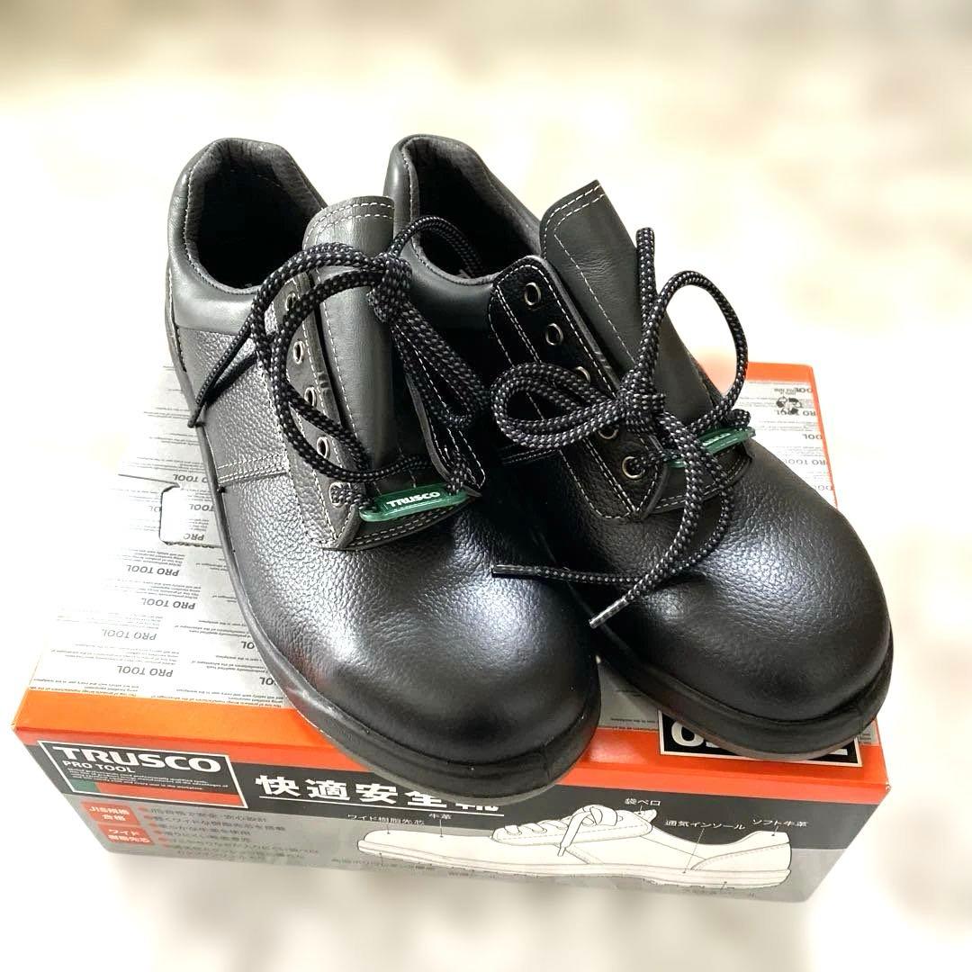 新品】作業靴TRUSCO中山 快適安全靴（ワイド樹脂先芯） 黒