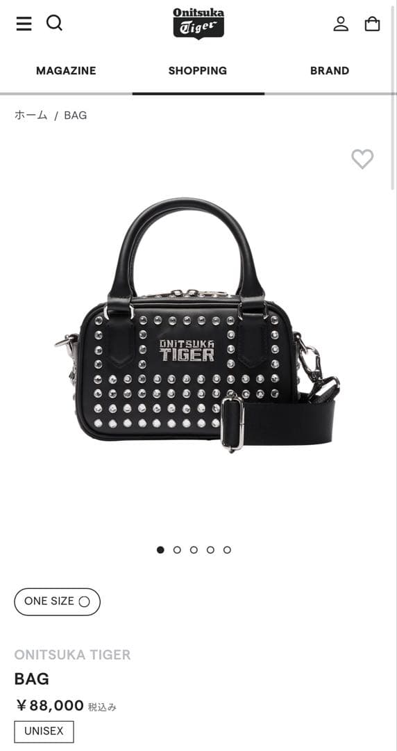 いろいろ買う　ONITSUKA TIGER スタッズ付きショルダーバッグ ONITSUKA TIGER】スタッズバック 2way 国内買い付け！ (onitsuka