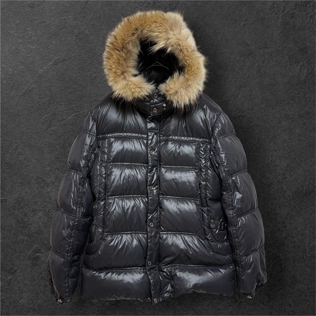 00s Y2K ファー ダウン ジャケット 平成 ギャル男 お兄系 光沢 XL