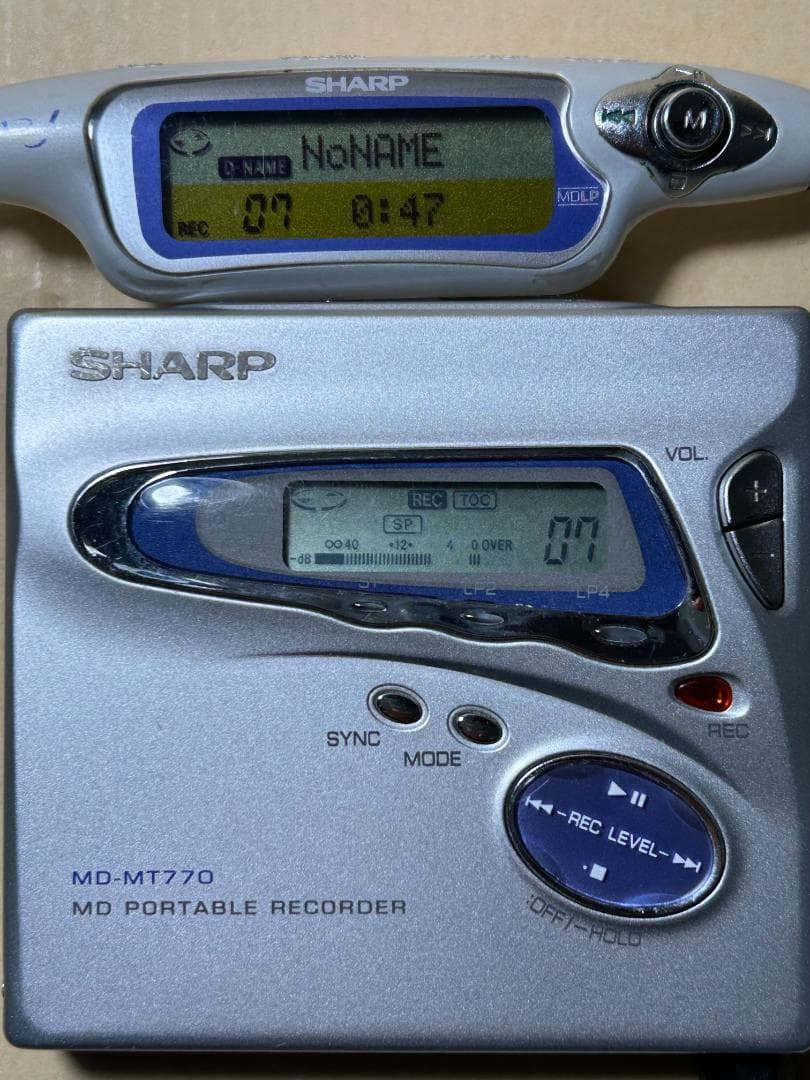 SHARP ポータブルMDレコーダー MD-MT770 中古 録音再生動作確認済